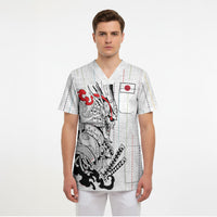 Japan Rugby National Heritage Custom Scrub Top Traditional Sashiko Inspired
