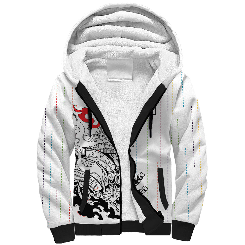 Japan Rugby National Heritage Custom Sherpa Hoodie Traditional Sashiko Inspired
