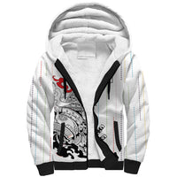 Japan Rugby National Heritage Custom Sherpa Hoodie Traditional Sashiko Inspired