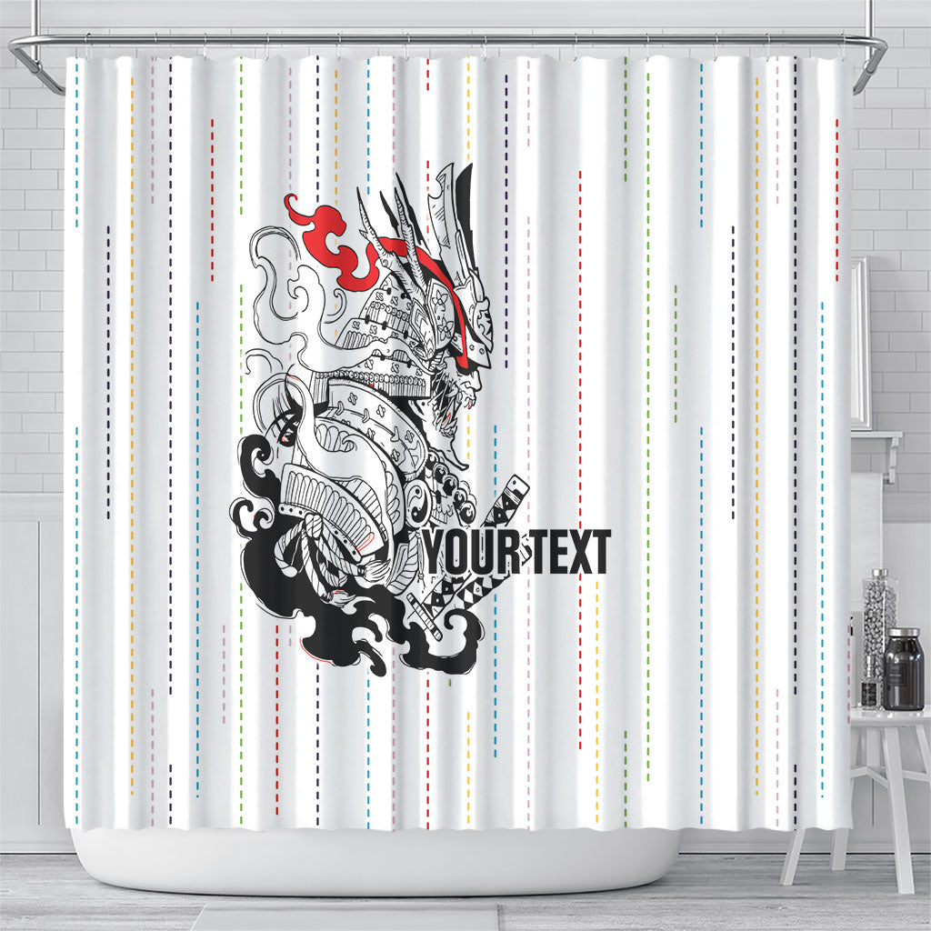 Japan Rugby National Heritage Custom Shower Curtain Traditional Sashiko Inspired