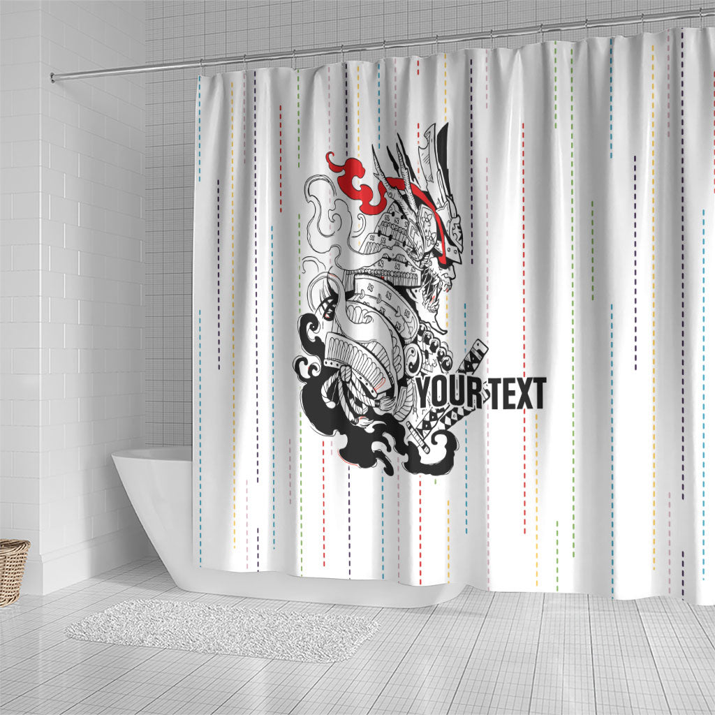 Japan Rugby National Heritage Custom Shower Curtain Traditional Sashiko Inspired