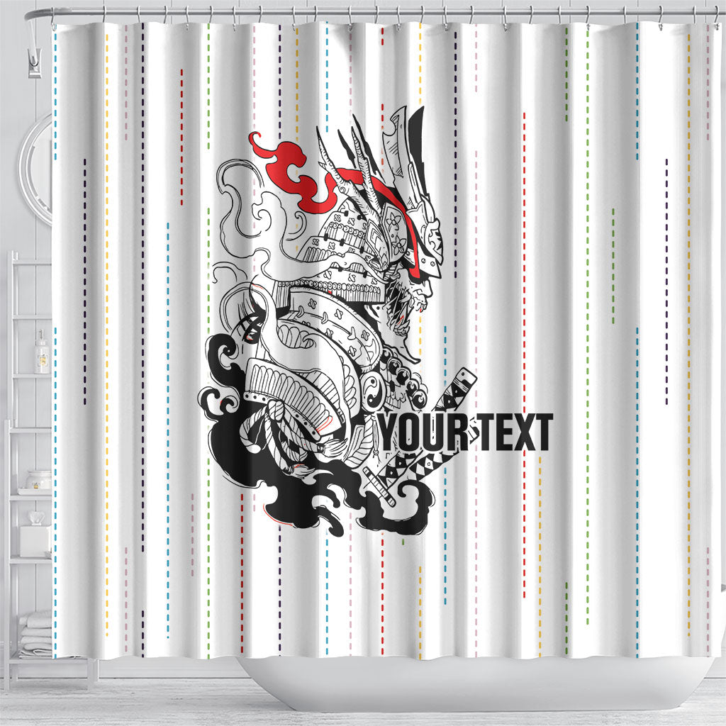 Japan Rugby National Heritage Custom Shower Curtain Traditional Sashiko Inspired