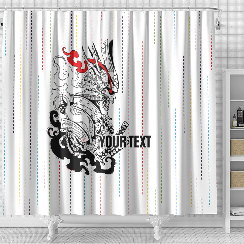 Japan Rugby National Heritage Custom Shower Curtain Traditional Sashiko Inspired
