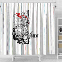 Japan Rugby National Heritage Custom Shower Curtain Traditional Sashiko Inspired
