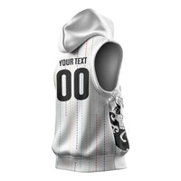 Japan Rugby National Heritage Custom Sleeveless Hoodie Traditional Sashiko Inspired