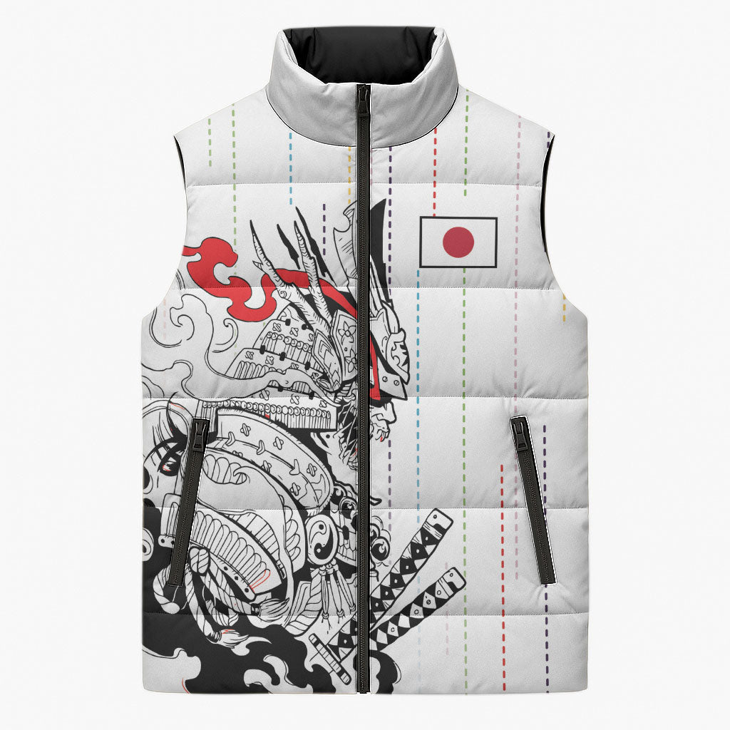 Japan Rugby National Heritage Custom Sleeveless Puffer Jacket Traditional Sashiko Inspired