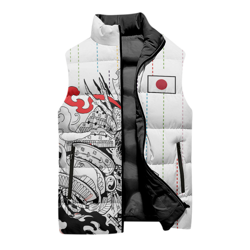 Japan Rugby National Heritage Custom Sleeveless Puffer Jacket Traditional Sashiko Inspired