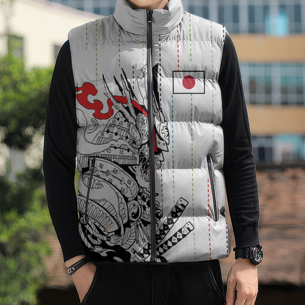 Japan Rugby National Heritage Custom Sleeveless Puffer Jacket Traditional Sashiko Inspired