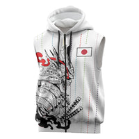 Japan Rugby National Heritage Custom Sleeveless Zip Hoodie Traditional Sashiko Inspired