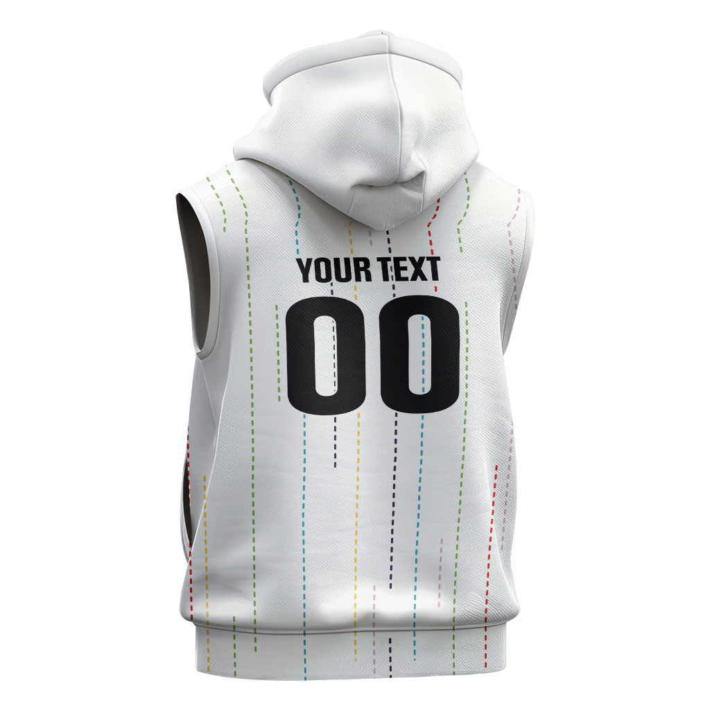 Japan Rugby National Heritage Custom Sleeveless Zip Hoodie Traditional Sashiko Inspired