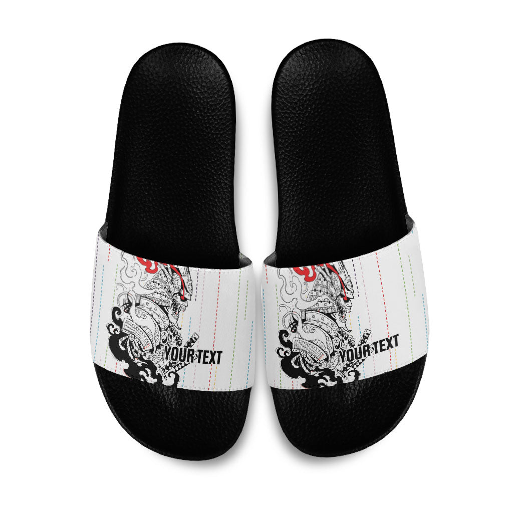 Japan Rugby National Heritage Custom Slide Sandals Traditional Sashiko Inspired