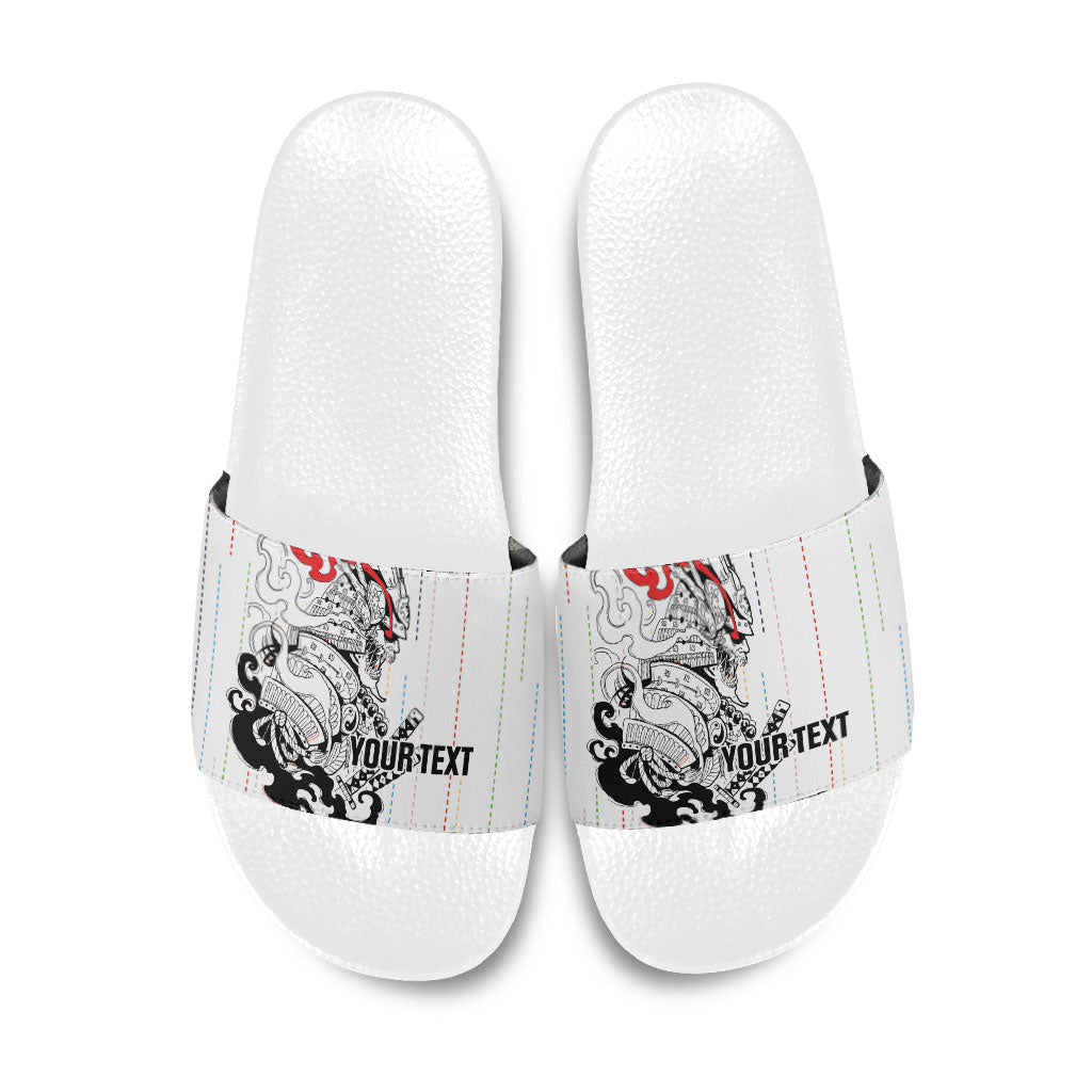 Japan Rugby National Heritage Custom Slide Sandals Traditional Sashiko Inspired