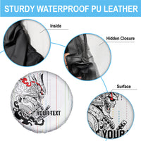 Japan Rugby National Heritage Custom Spare Tire Cover Traditional Sashiko Inspired