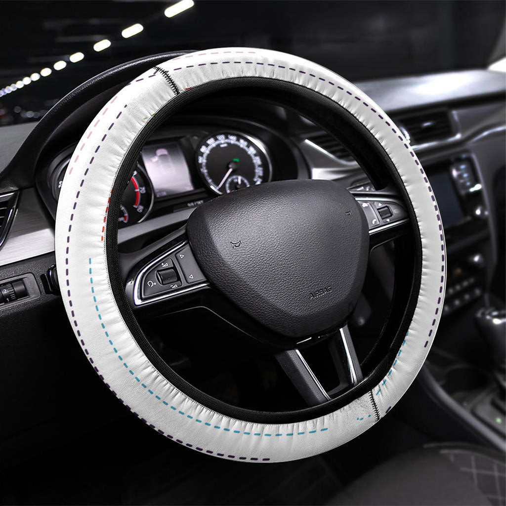 Japan Rugby National Heritage Steering Wheel Cover Traditional Sashiko Inspired