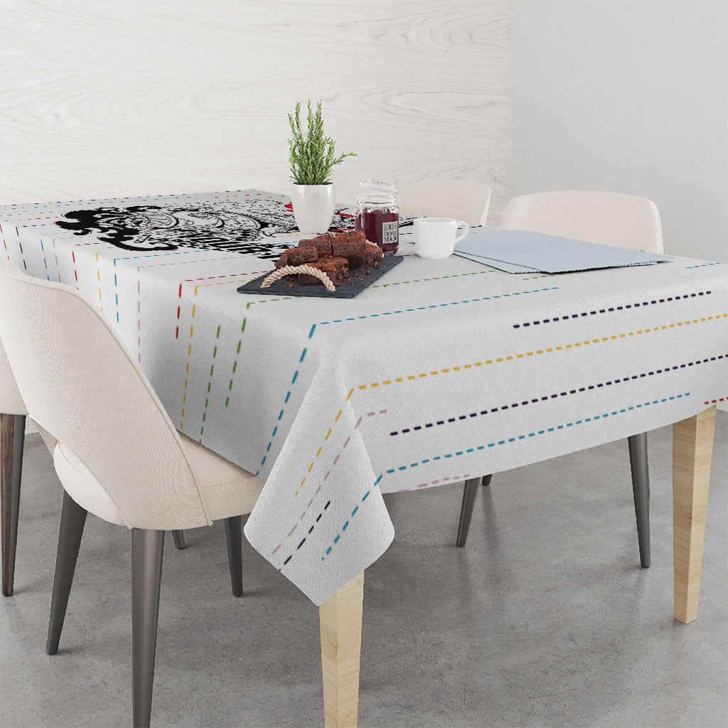 Japan Rugby National Heritage Custom Tablecloth Traditional Sashiko Inspired