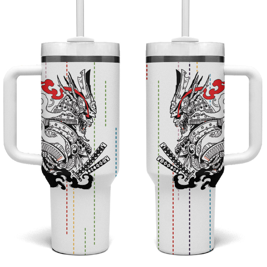Japan Rugby National Heritage Custom Tumbler With Handle Traditional Sashiko Inspired