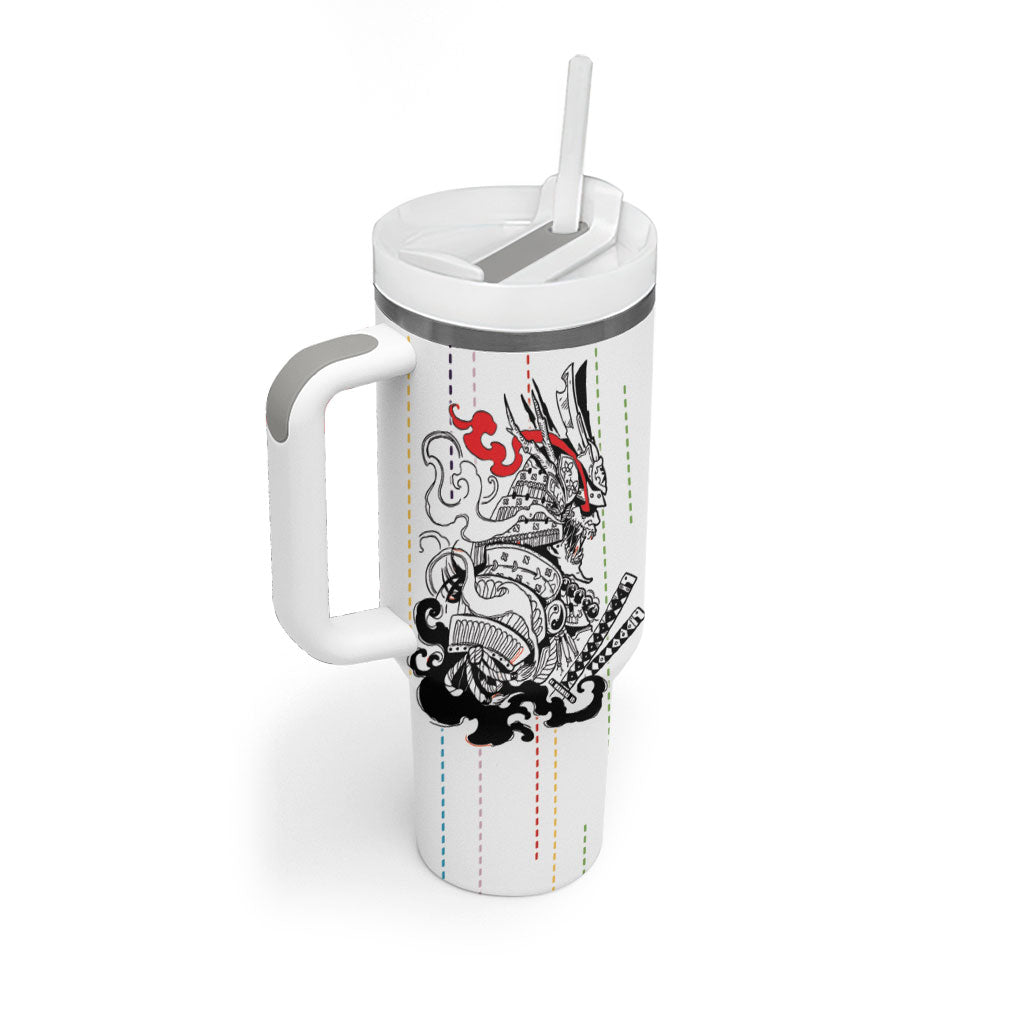 Japan Rugby National Heritage Custom Tumbler With Handle Traditional Sashiko Inspired
