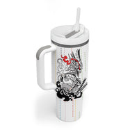 Japan Rugby National Heritage Custom Tumbler With Handle Traditional Sashiko Inspired