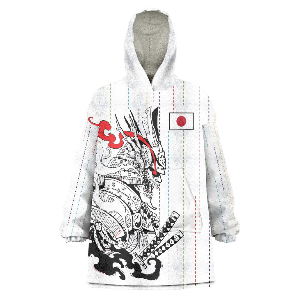 Japan Rugby National Heritage Custom Wearable Blanket Hoodie Traditional Sashiko Inspired