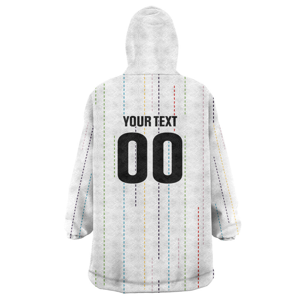 Japan Rugby National Heritage Custom Wearable Blanket Hoodie Traditional Sashiko Inspired