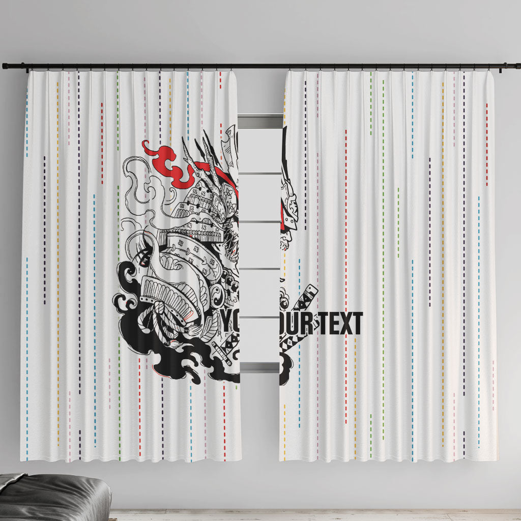 Japan Rugby National Heritage Custom Window Curtain Traditional Sashiko Inspired