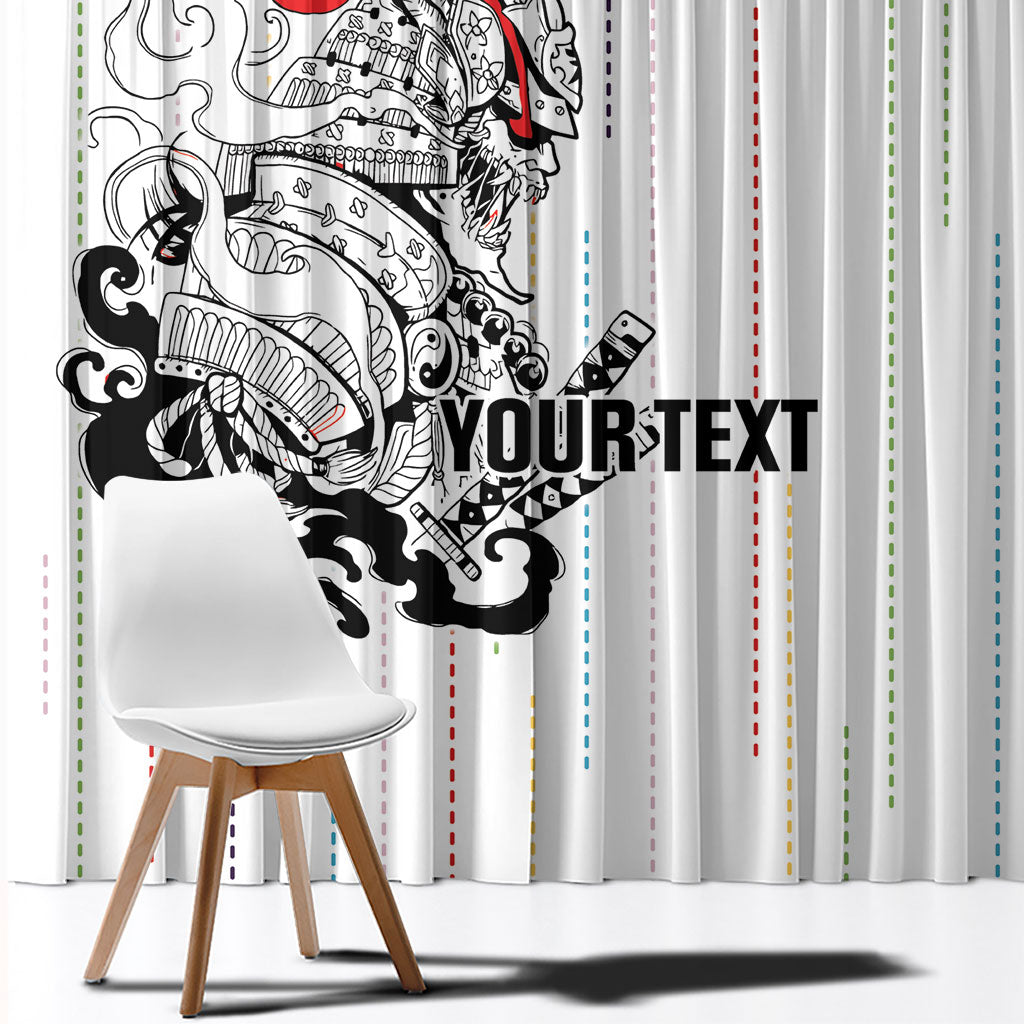 Japan Rugby National Heritage Custom Window Curtain Traditional Sashiko Inspired