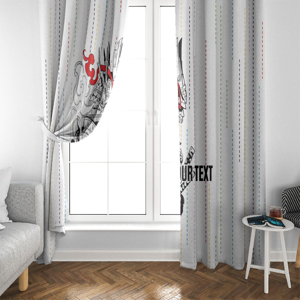 Japan Rugby National Heritage Custom Window Curtain Traditional Sashiko Inspired