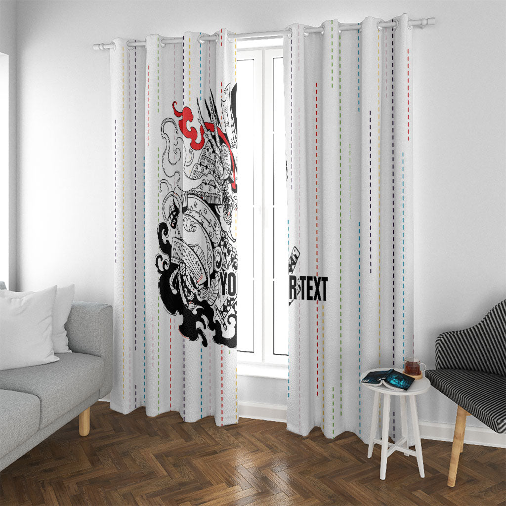 Japan Rugby National Heritage Custom Window Curtain Traditional Sashiko Inspired
