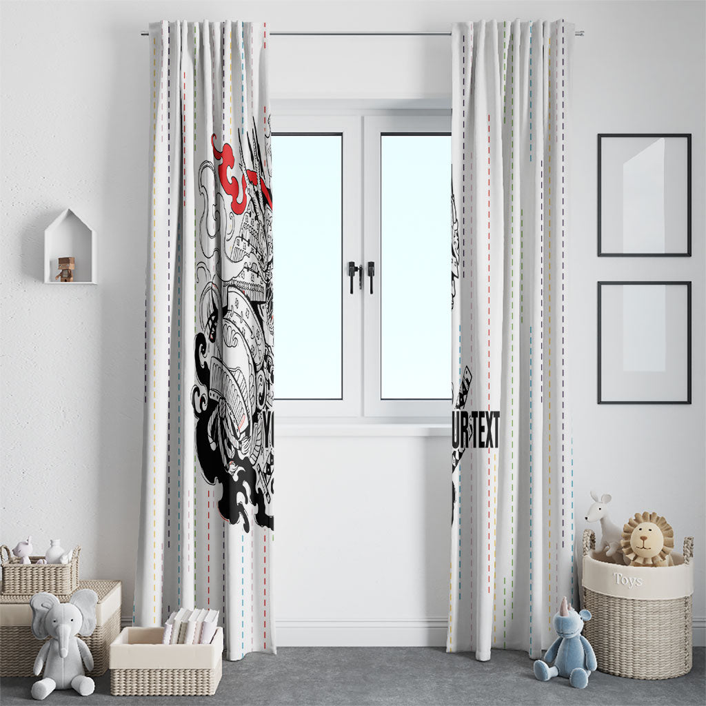 Japan Rugby National Heritage Custom Window Curtain Traditional Sashiko Inspired
