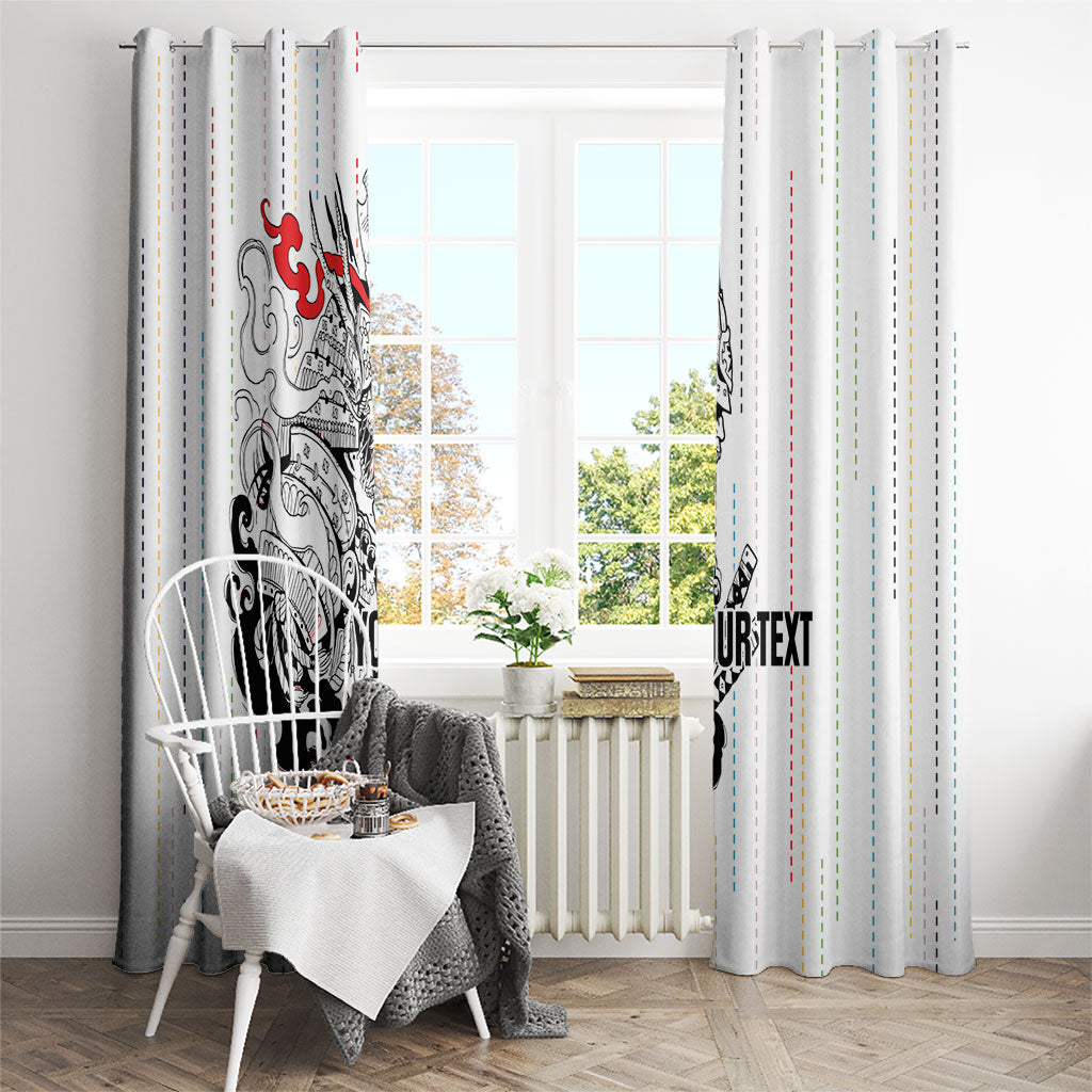 Japan Rugby National Heritage Custom Window Curtain Traditional Sashiko Inspired