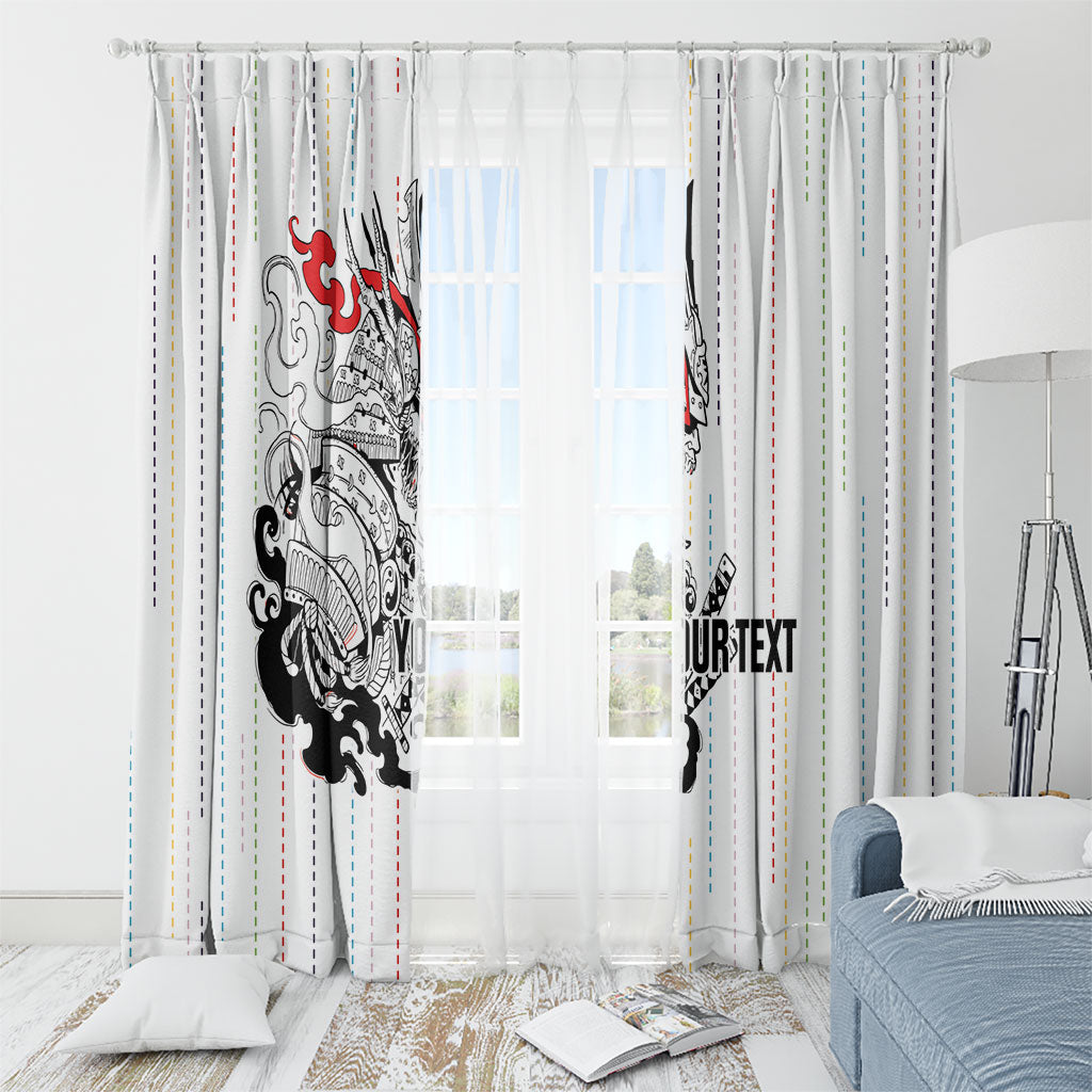 Japan Rugby National Heritage Custom Window Curtain Traditional Sashiko Inspired