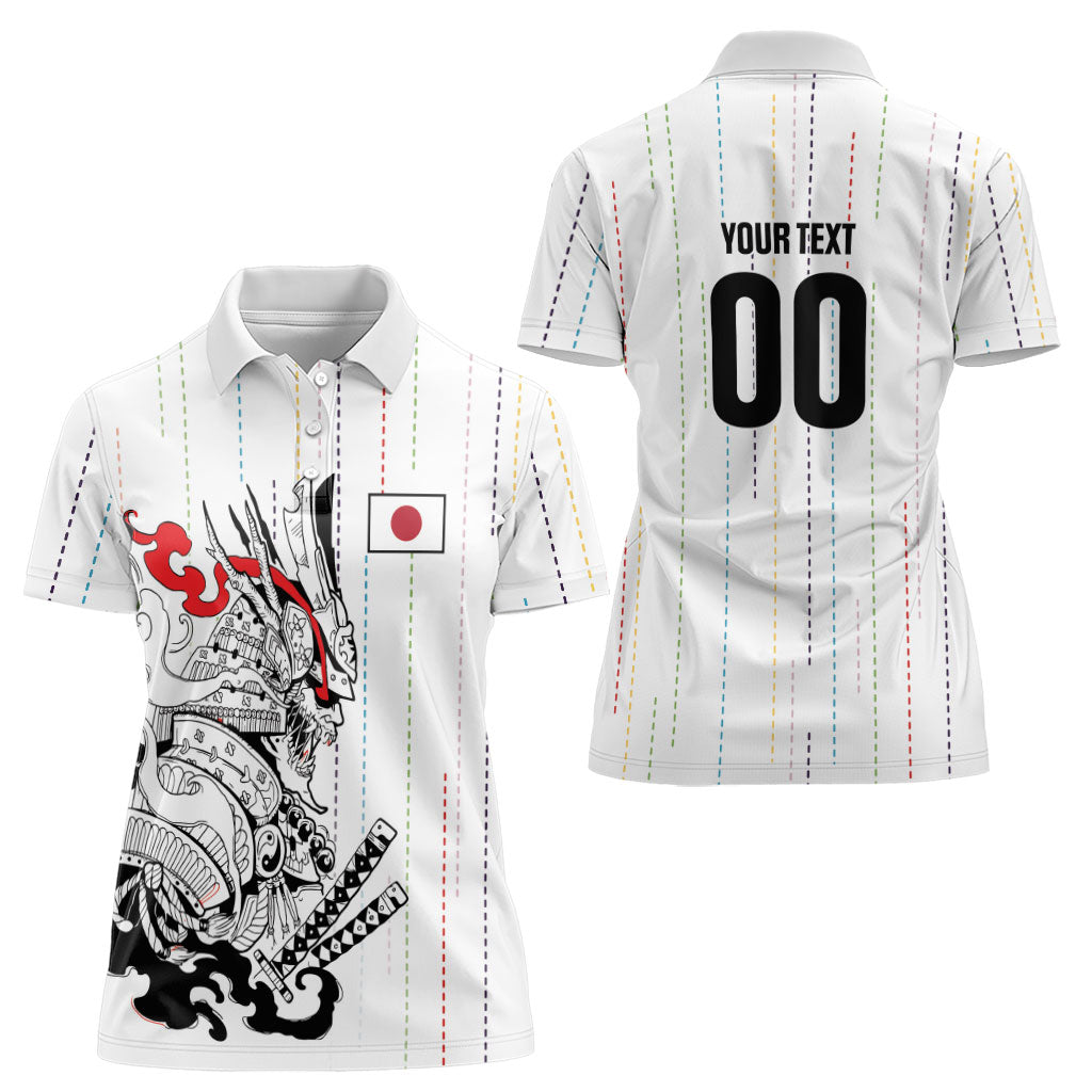Japan Rugby National Heritage Custom Women Polo Shirt Traditional Sashiko Inspired
