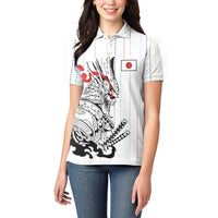 Japan Rugby National Heritage Custom Women Polo Shirt Traditional Sashiko Inspired