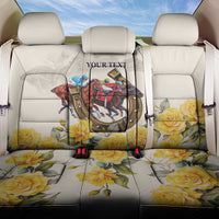 Melbourne Horse Racing Personalised Back Car Seat Cover Australian Horse With Yellow Roses - Wonder Print Shop