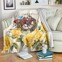 Melbourne Horse Racing Personalised Blanket Australian Horse With Yellow Roses - Wonder Print Shop