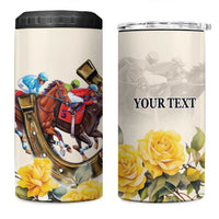 Melbourne Horse Racing Personalised 4 in 1 Can Cooler Tumbler Australian Horse With Yellow Roses - Wonder Print Shop