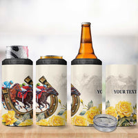 Melbourne Horse Racing Personalised 4 in 1 Can Cooler Tumbler Australian Horse With Yellow Roses - Wonder Print Shop