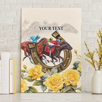 Melbourne Horse Racing Personalised Canvas Wall Art Australian Horse With Yellow Roses - Wonder Print Shop