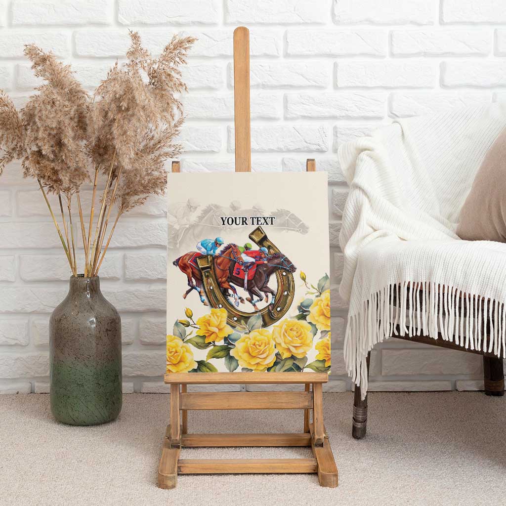 Melbourne Horse Racing Personalised Canvas Wall Art Australian Horse With Yellow Roses - Wonder Print Shop
