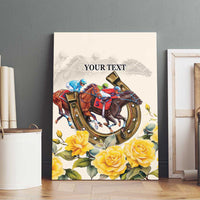 Melbourne Horse Racing Personalised Canvas Wall Art Australian Horse With Yellow Roses - Wonder Print Shop