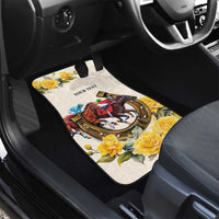Melbourne Horse Racing Personalised Car Mats Australian Horse With Yellow Roses - Wonder Print Shop
