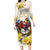 Melbourne Horse Racing Personalised Family Matching Long Sleeve Bodycon Dress and Hawaiian Shirt Australian Horse With Yellow Roses - Wonder Print Shop
