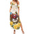 Melbourne Horse Racing Personalised Family Matching Summer Maxi Dress and Hawaiian Shirt Australian Horse With Yellow Roses - Wonder Print Shop