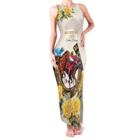 Melbourne Horse Racing Personalised Family Matching Tank Maxi Dress and Hawaiian Shirt Australian Horse With Yellow Roses - Wonder Print Shop