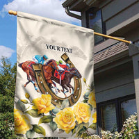 Melbourne Horse Racing Personalised Garden Flag Australian Horse With Yellow Roses - Wonder Print Shop