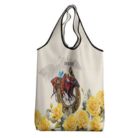 Melbourne Horse Racing Personalised Grocery Bag Australian Horse With Yellow Roses - Wonder Print Shop