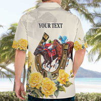 Melbourne Horse Racing Personalised Hawaiian Shirt Australian Horse With Yellow Roses - Wonder Print Shop