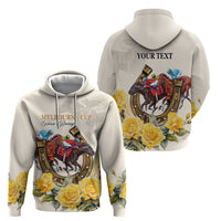 Melbourne Horse Racing Personalised Hoodie Australian Horse With Yellow Roses - Wonder Print Shop