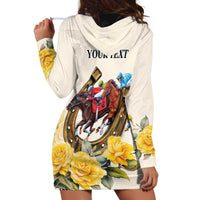 Melbourne Horse Racing Personalised Hoodie Dress Australian Horse With Yellow Roses - Wonder Print Shop