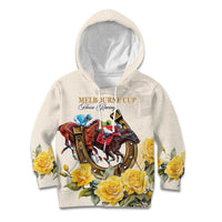 Melbourne Horse Racing Personalised Kid Hoodie Australian Horse With Yellow Roses - Wonder Print Shop